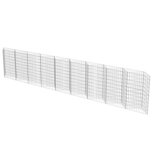 vidaXL Gabion Wall Galvanized Steel 248"x11.8"x39.4" - Image 3