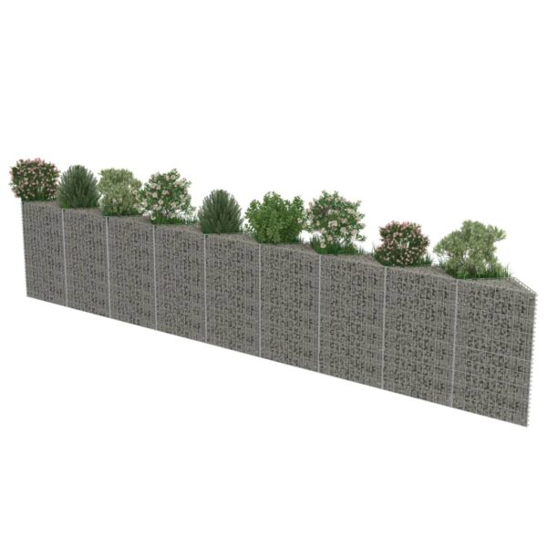 vidaXL Gabion Wall Galvanized Steel 248"x11.8"x39.4" - Image 4