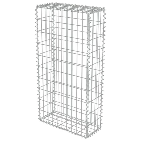 vidaXL Gabion Wall with Covers Galvanized Steel 19.7"x7.78"x39.4" - Image 3