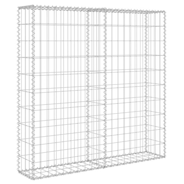 vidaXL Gabion Wall with Covers Galvanized Steel 31.5"x7.87"x39.4" - Image 3