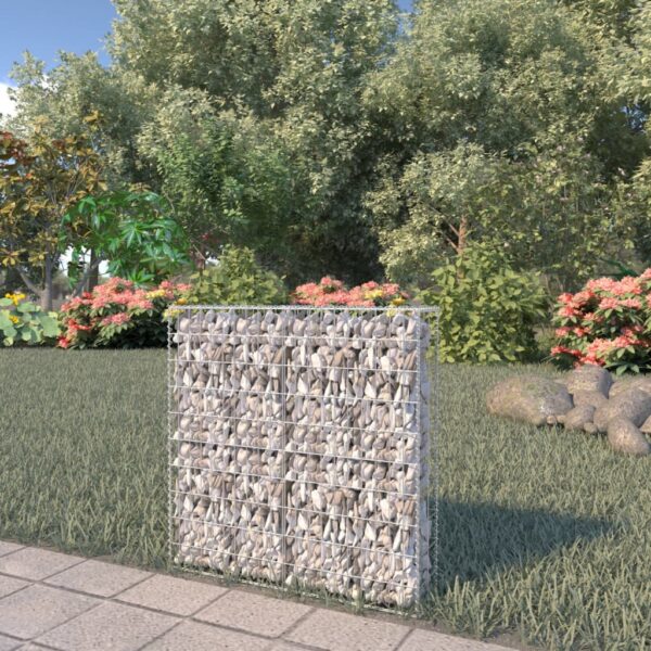 vidaXL Gabion Wall with Covers Galvanized Steel 31.5"x7.87"x39.4"