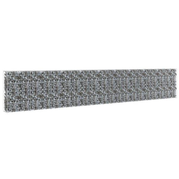 vidaXL Gabion Wall with Covers Galvanized Steel 236"x11.8"x39.4" - Image 2