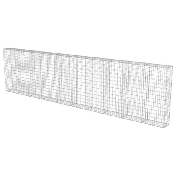 vidaXL Gabion Wall with Covers Galvanized Steel 236"x11.8"x59" - Image 3