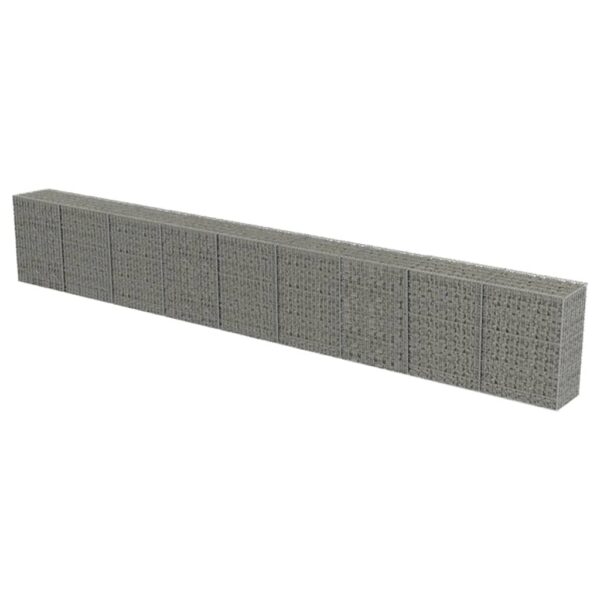 vidaXL Gabion Wall with Covers Galvanized Steel 354"x19.7"x39.4" - Image 2