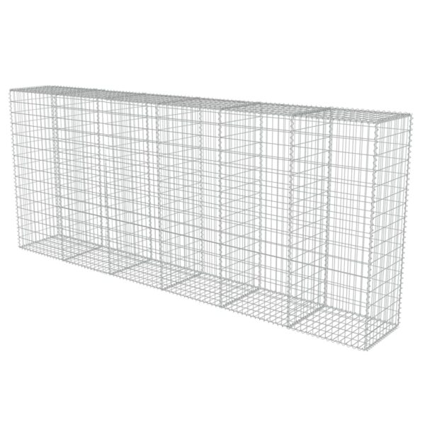 vidaXL Gabion Wall with Covers Galvanized Steel 118"x19.7"x59" - Image 3