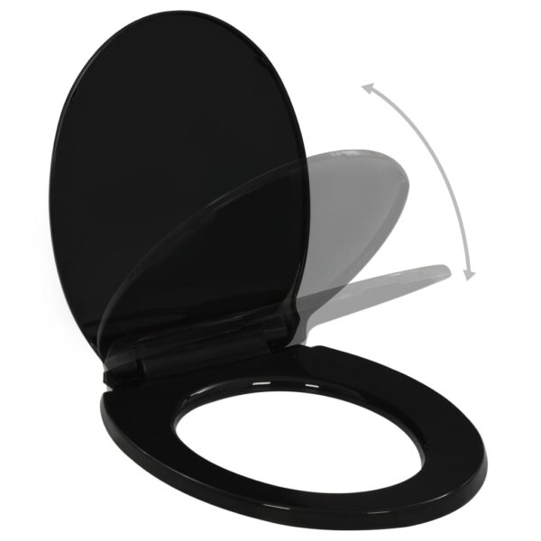 vidaXL Soft-close Toilet Seat with Quick-release Design Black - Image 2