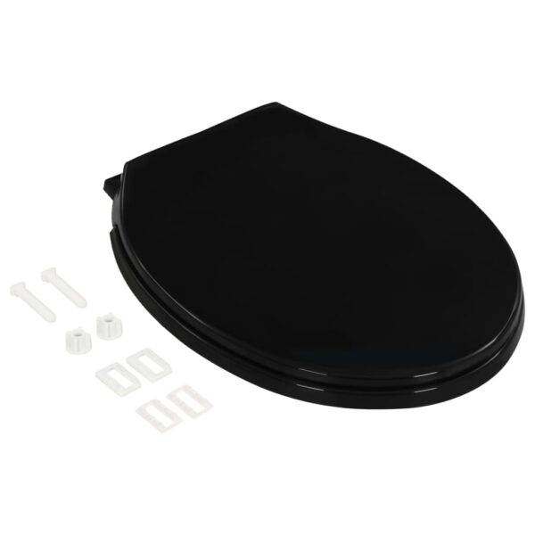 vidaXL Soft-close Toilet Seat with Quick-release Design Black - Image 3