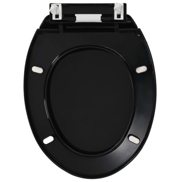 vidaXL Soft-close Toilet Seat with Quick-release Design Black - Image 5