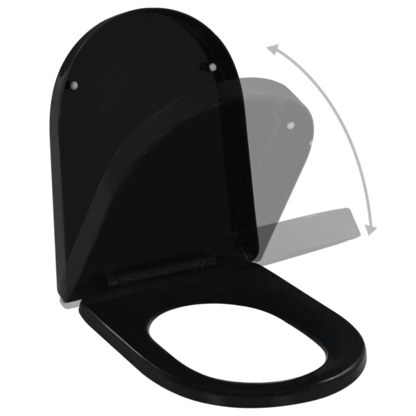 vidaXL Soft-close Toilet Seat with Quick-release Design Black - Image 2