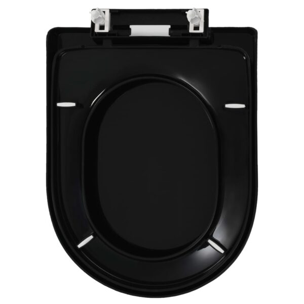 vidaXL Soft-close Toilet Seat with Quick-release Design Black - Image 5