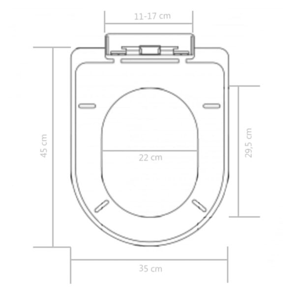 vidaXL Soft-close Toilet Seat with Quick-release Design Black - Image 9