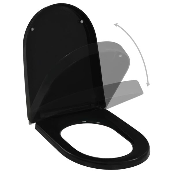 vidaXL Soft-close Toilet Seat with Quick-release Design Black - Image 2