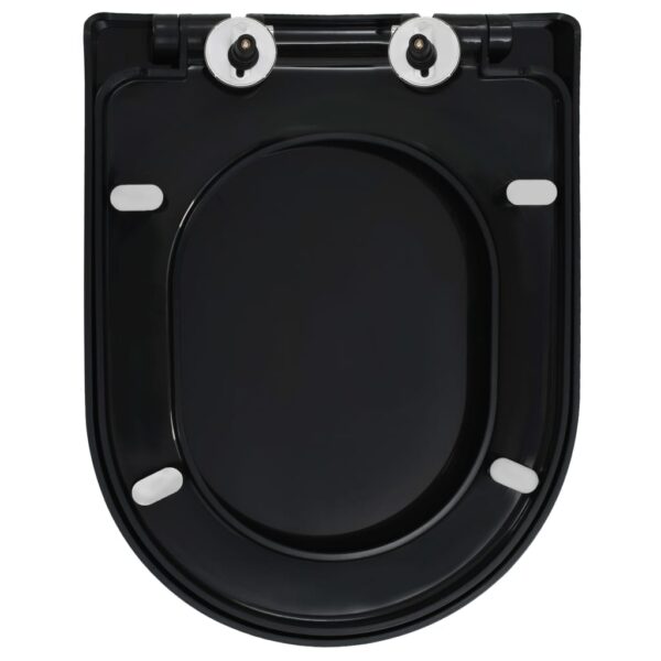 vidaXL Soft-close Toilet Seat with Quick-release Design Black - Image 5