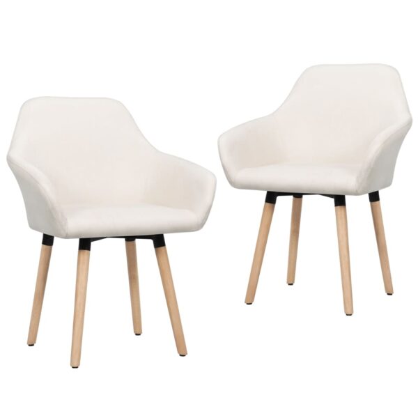 vidaXL Dining Chairs 2 pcs Cream Fabric