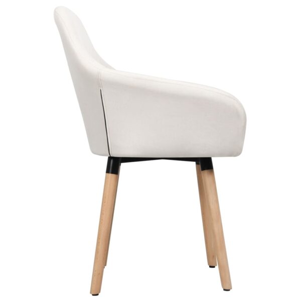 vidaXL Dining Chairs 2 pcs Cream Fabric - Image 3