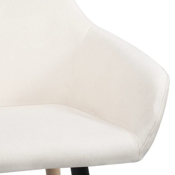 vidaXL Dining Chairs 2 pcs Cream Fabric - Image 5