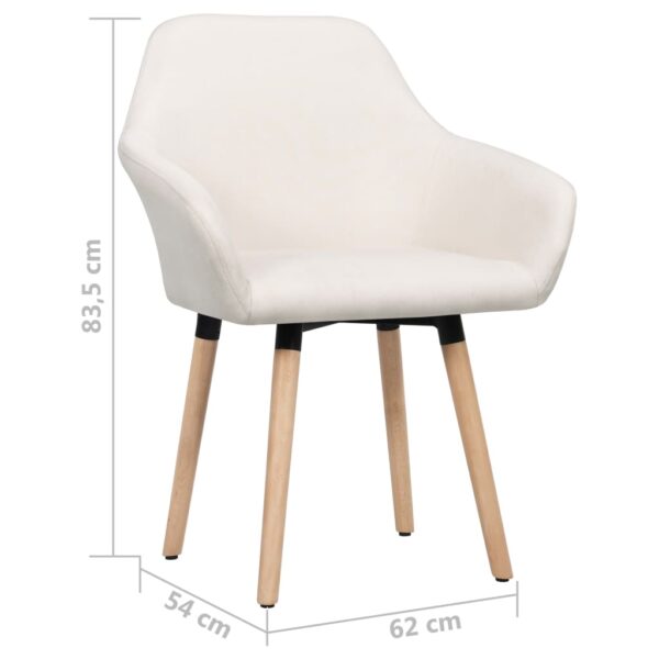 vidaXL Dining Chairs 2 pcs Cream Fabric - Image 6