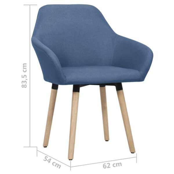 vidaXL Dining Chairs 2 pcs Blue Fabric - Image 6