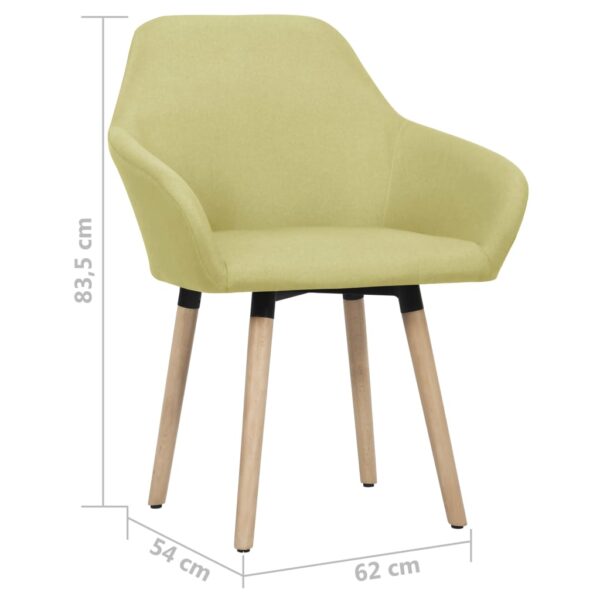 vidaXL Dining Chairs 2 pcs Green Fabric - Image 6