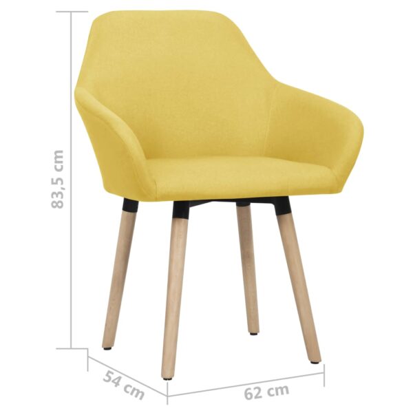 vidaXL Dining Chairs 2 pcs Yellow Fabric - Image 6