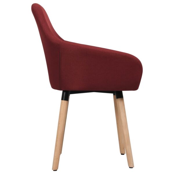 vidaXL Dining Chairs 2 pcs Wine Red Fabric - Image 3