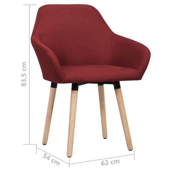 vidaXL Dining Chairs 2 pcs Wine Red Fabric - Image 6