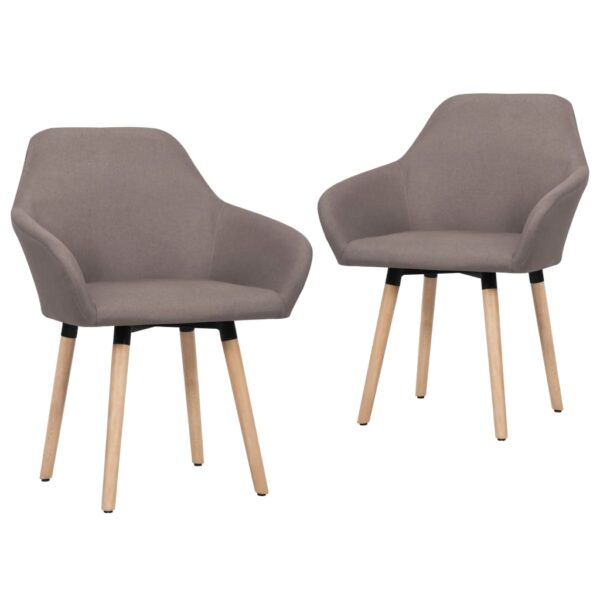 vidaXL Dining Chairs 2 pcs Taupe Fabric