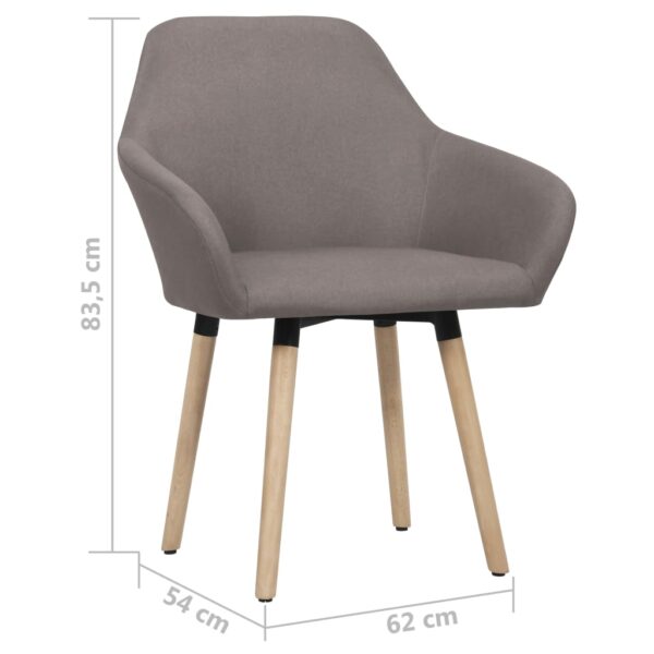 vidaXL Dining Chairs 2 pcs Taupe Fabric - Image 6