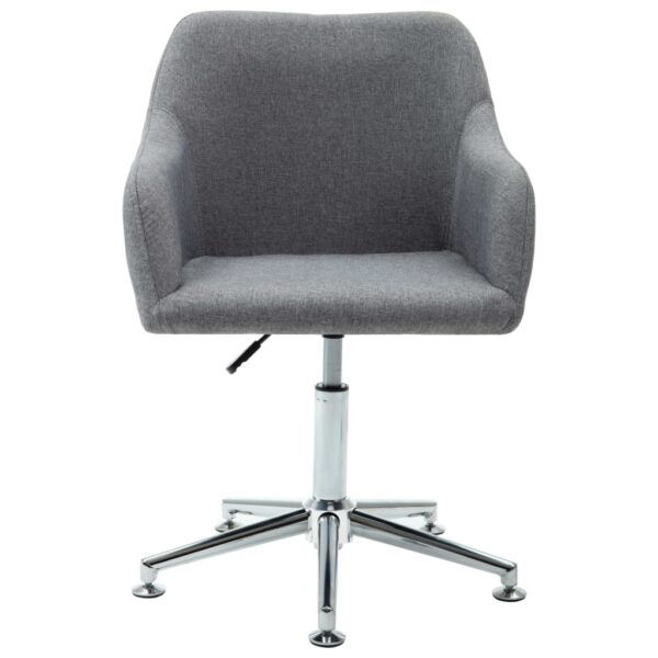 vidaXL Swivel Dining Chair Light Gray Fabric - Image 2