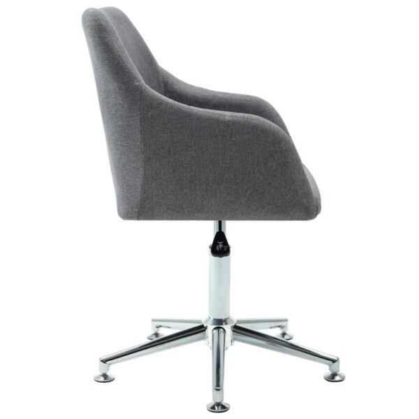 vidaXL Swivel Dining Chair Light Gray Fabric - Image 3