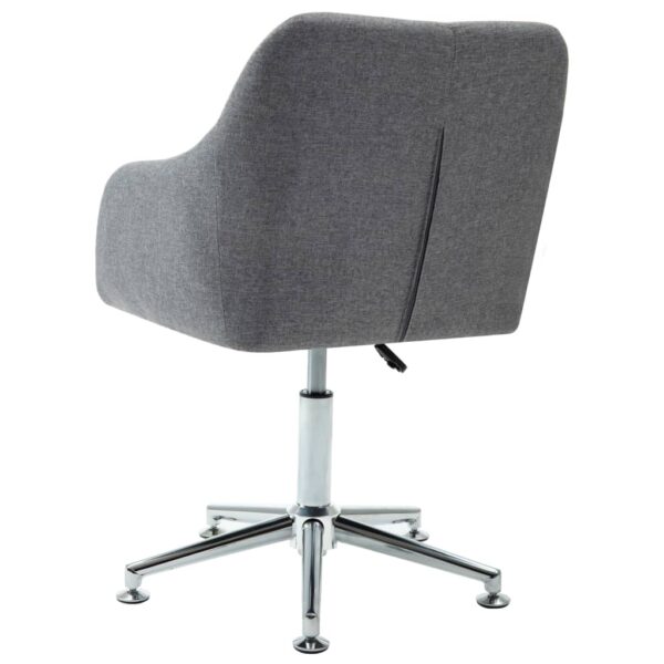 vidaXL Swivel Dining Chair Light Gray Fabric - Image 4