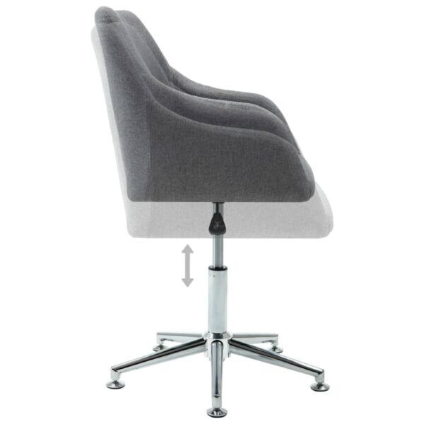 vidaXL Swivel Dining Chair Light Gray Fabric - Image 5