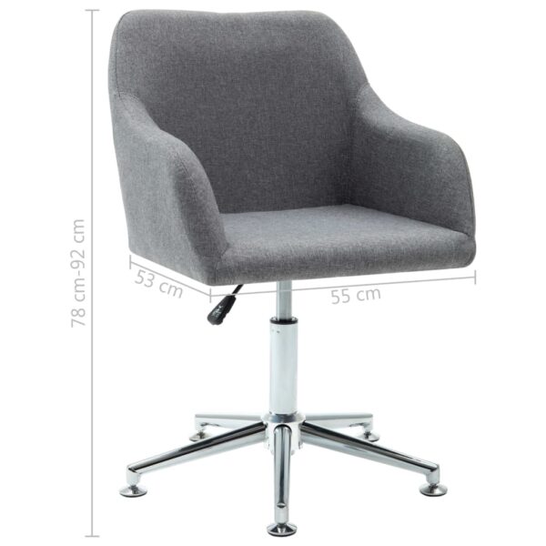 vidaXL Swivel Dining Chair Light Gray Fabric - Image 8