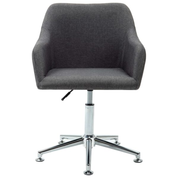 vidaXL Swivel Dining Chair Dark Gray Fabric - Image 2