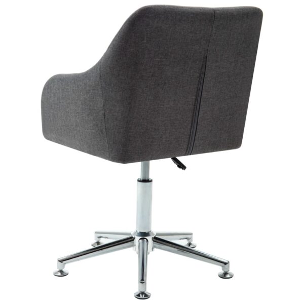 vidaXL Swivel Dining Chair Dark Gray Fabric - Image 4