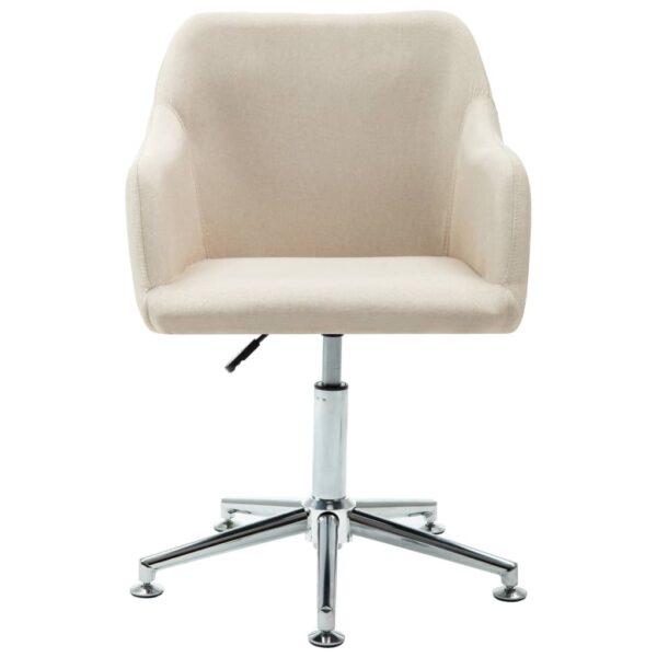 vidaXL Swivel Dining Chair Cream Fabric - Image 2