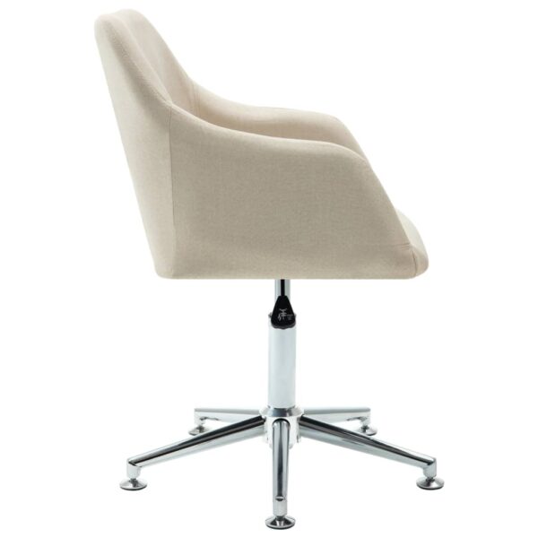 vidaXL Swivel Dining Chair Cream Fabric - Image 3