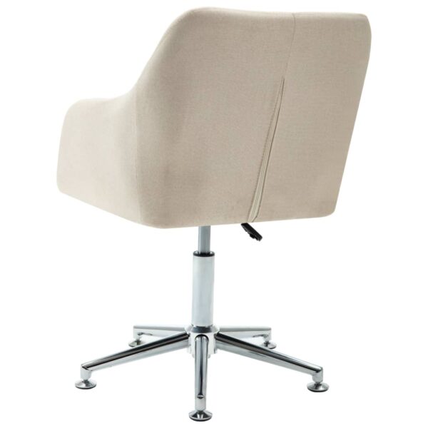 vidaXL Swivel Dining Chair Cream Fabric - Image 4