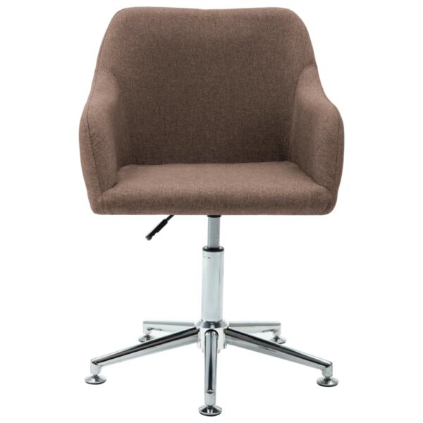 vidaXL Swivel Dining Chair Brown Fabric - Image 2