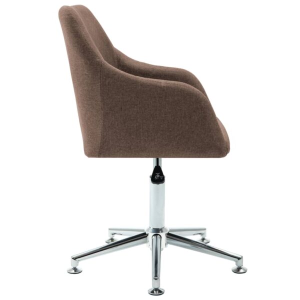 vidaXL Swivel Dining Chair Brown Fabric - Image 3