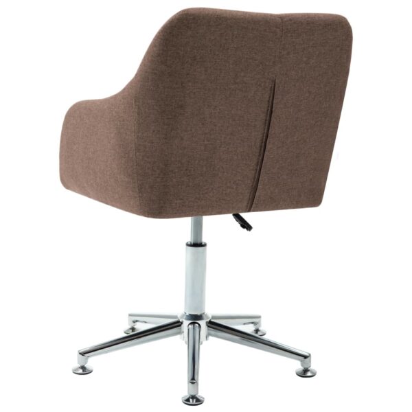 vidaXL Swivel Dining Chair Brown Fabric - Image 4