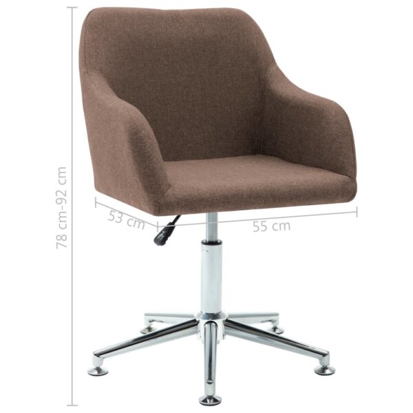 vidaXL Swivel Dining Chair Brown Fabric - Image 8