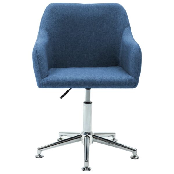 vidaXL Swivel Dining Chair Blue Fabric - Image 2