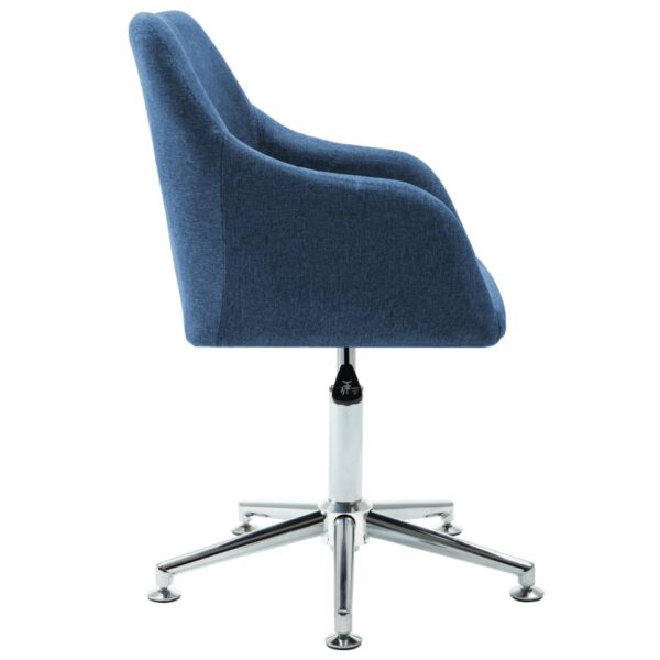 vidaXL Swivel Dining Chair Blue Fabric - Image 3