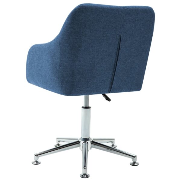 vidaXL Swivel Dining Chair Blue Fabric - Image 4