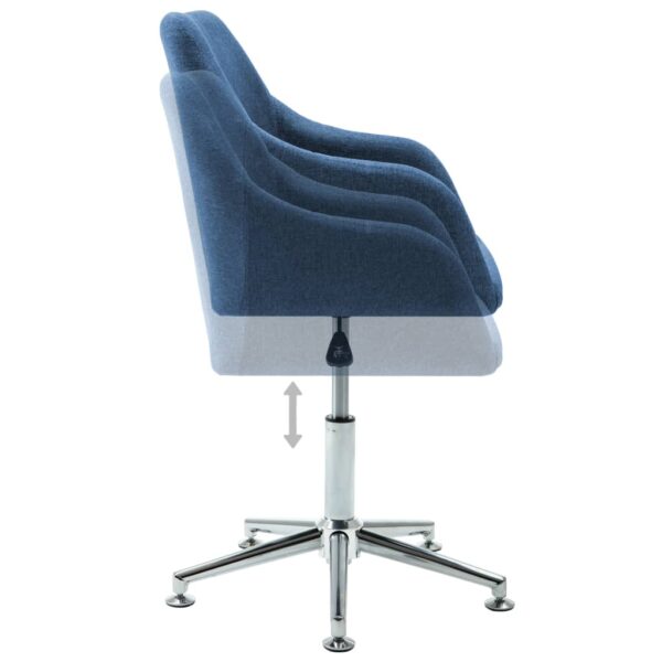 vidaXL Swivel Dining Chair Blue Fabric - Image 5