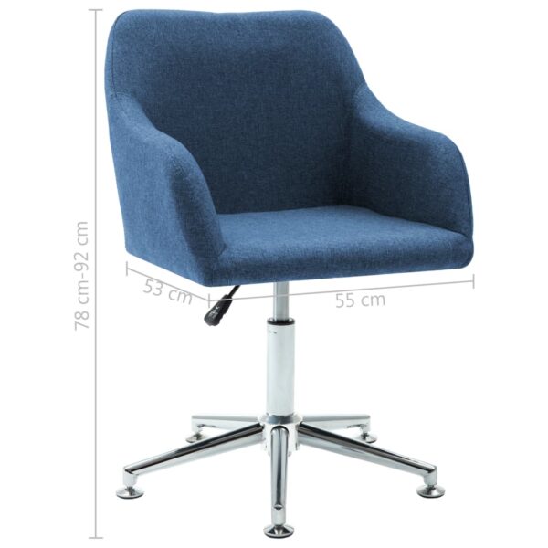 vidaXL Swivel Dining Chair Blue Fabric - Image 8