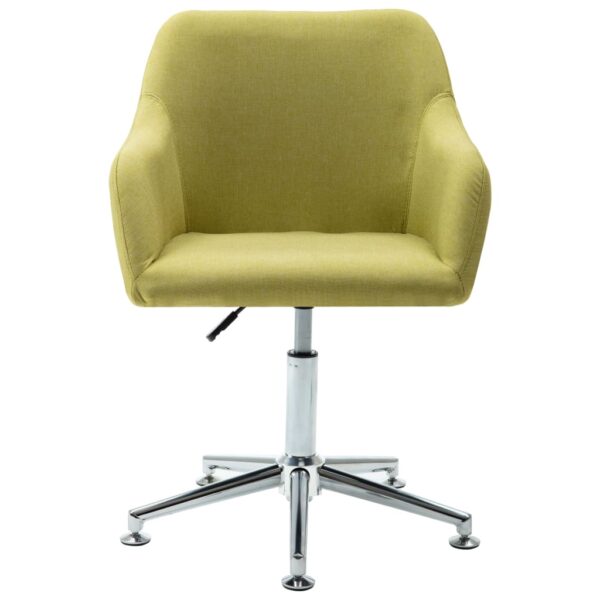 vidaXL Swivel Dining Chair Green Fabric - Image 2