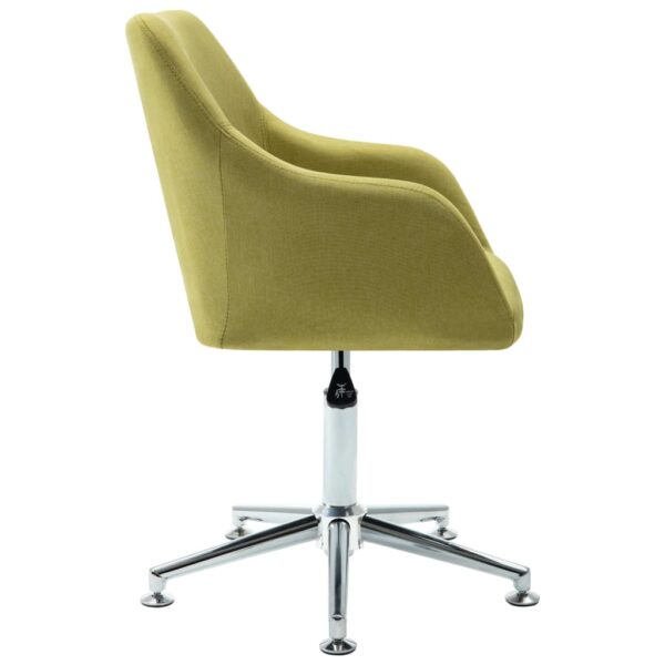 vidaXL Swivel Dining Chair Green Fabric - Image 3