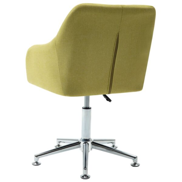 vidaXL Swivel Dining Chair Green Fabric - Image 4